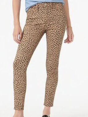 J. Crew EUC Leopard Jeans High Rise Black, Tan & Brown Size 4